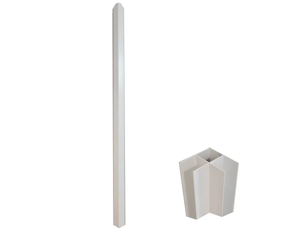 Vente-unique Verrière<Verrière d'angle atelier en aluminium thermolaqué - L150 x L60 x H105 cm - Blanc - BAYVIEW