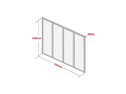 Vente-unique Verrière<Verrière d'angle atelier en aluminium thermolaqué - L120 x L60 x H105 cm - Blanc - BAYVIEW