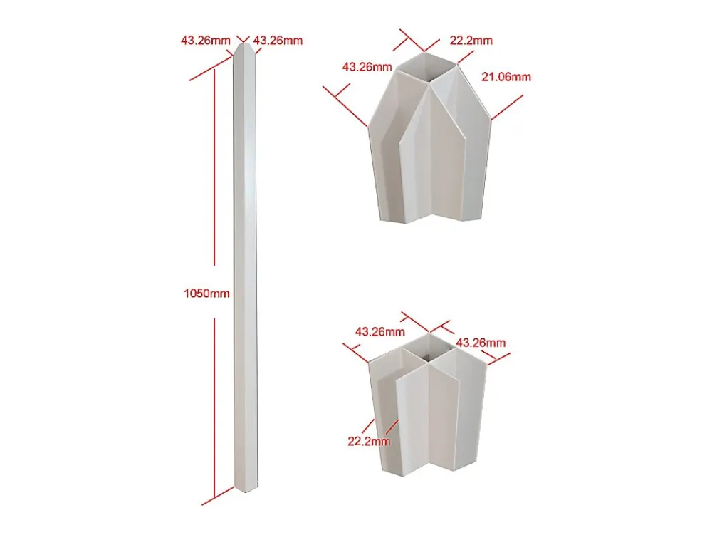 Vente-unique Verrière<Verrière d'angle atelier en aluminium thermolaqué - L120 x L60 x H105 cm - Blanc - BAYVIEW