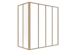 Vente-unique Verrière d'angle d'atelier en aluminium thermolaqué - L120 x L60 x H130 - Naturel clair - BAYVIEW- Verrière