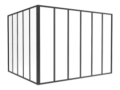 Vente-unique Verrière<Verrière d'angle d'atelier en aluminium thermolaqué - L180 x L150 x H130 - Noir - BAYVIEW