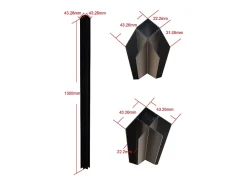 Vente-unique Verrière<Verrière d'angle d'atelier en aluminium thermolaqué - L180 x L150 x H130 - Noir - BAYVIEW