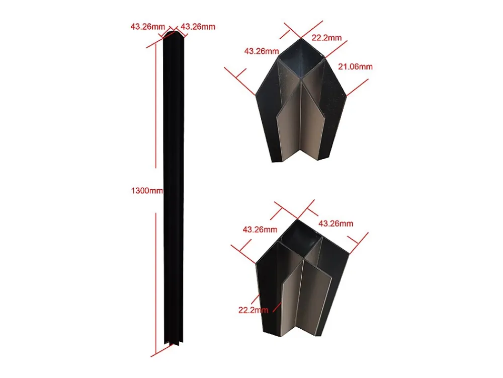 Vente-unique Verrière<Verrière d'angle d'atelier en aluminium thermolaqué - L180 x L150 x H130 - Noir - BAYVIEW