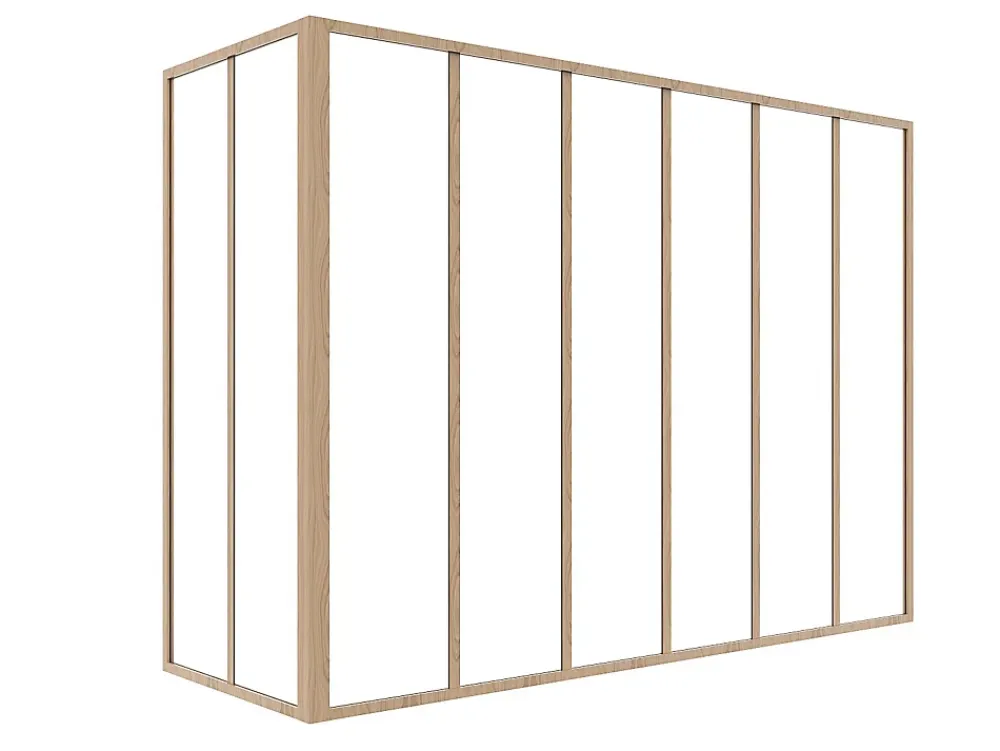 Vente-unique Verrière<Verrière d'angle d'atelier en aluminium thermolaqué - L180 x L60 x H130 - Naturel clair - BAYVIEW