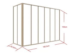 Vente-unique Verrière<Verrière d'angle d'atelier en aluminium thermolaqué - L180 x L60 x H130 - Naturel clair - BAYVIEW
