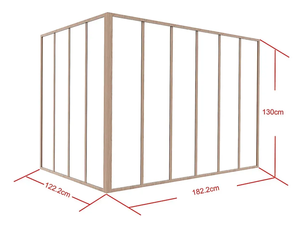 Vente-unique Verrière d'angle d'atelier en aluminium thermolaqué - L180 x L120 x H130 - Naturel clair - BAYVIEW- Verrière