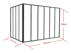 Vente-unique Verrière<Verrière d'angle d'atelier en aluminium thermolaqué - L180 x L120 x H130 - Noir - BAYVIEW