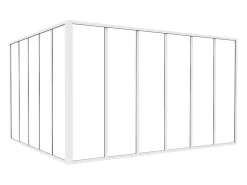 Vente-unique Verrière d'angle d'atelier en aluminium thermolaqué - L180 x L150 x H105 - Blanc - BAYVIEW- Verrière
