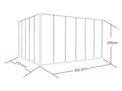 Vente-unique Verrière d'angle d'atelier en aluminium thermolaqué - L180 x L150 x H105 - Blanc - BAYVIEW- Verrière