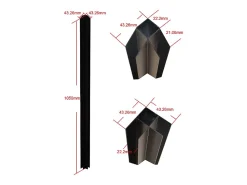 Vente-unique Verrière d'angle d'atelier en aluminium thermolaqué - L210 x L120 x H105 - Noir - BAYVIEW- Verrière