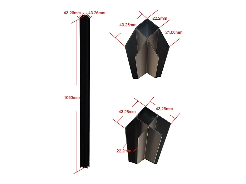 Vente-unique Verrière d'angle d'atelier en aluminium thermolaqué - L210 x L120 x H105 - Noir - BAYVIEW- Verrière