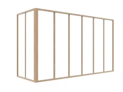 Vente-unique Verrière d'angle d'atelier en aluminium thermolaqué - L180 x L60 x H105 - Naturel clair - BAYVIEW- Verrière