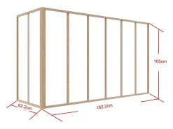 Vente-unique Verrière d'angle d'atelier en aluminium thermolaqué - L180 x L60 x H105 - Naturel clair - BAYVIEW- Verrière