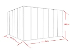 Vente-unique Verrière<Verrière d'angle d'atelier en aluminium thermolaqué - L210 x L210 x H130 - Blanc - BAYVIEW