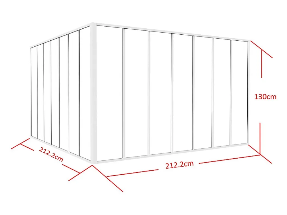 Vente-unique Verrière<Verrière d'angle d'atelier en aluminium thermolaqué - L210 x L210 x H130 - Blanc - BAYVIEW
