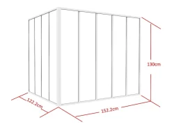 Vente-unique Verrière<Verrière d'angle d'atelier en aluminium thermolaqué - L150 x L120 x H130 - Blanc - BAYVIEW