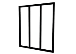 Optimum Verrière en aluminium noir 3 carreaux H.110 x 93,2 cm- Verrière