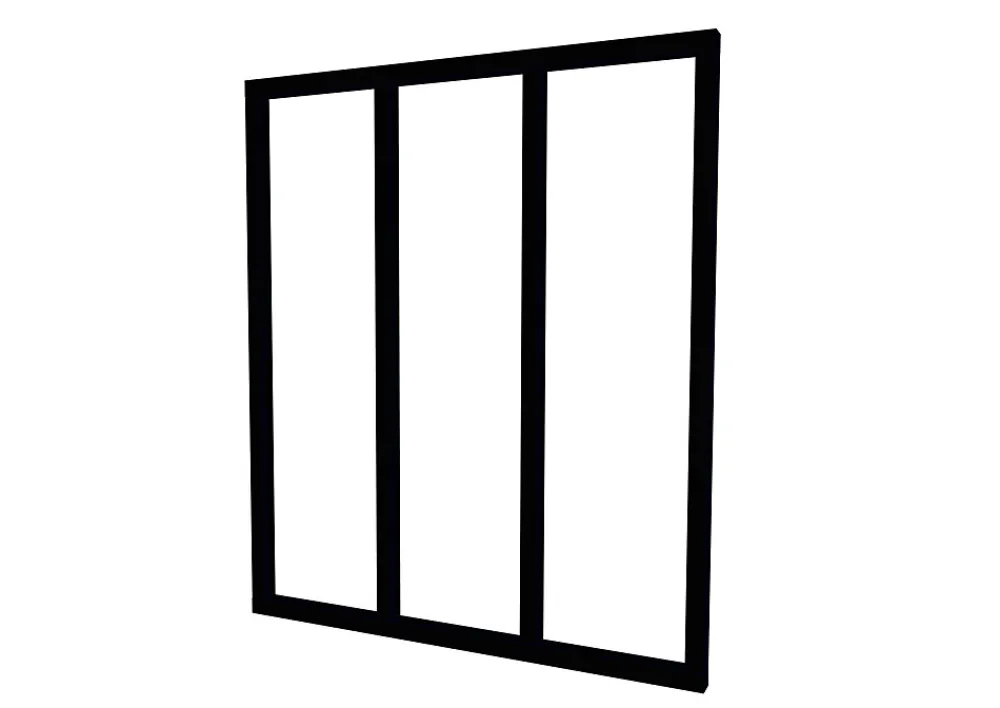Optimum Verrière en aluminium noir 3 carreaux H.110 x 93,2 cm- Verrière