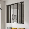 Optimum Verrière en aluminium noir 5 carreaux H.110 x 153,2 cm- Verrière