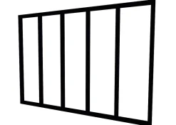 Optimum Verrière en aluminium noir 5 carreaux H.110 x 153,2 cm- Verrière