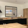 Verrière fixe en acier design noir H 105 X L 135cm- Verrière