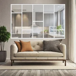 MySystem Verrière<Verrière Loft 5 sections - L x H : 180 x 150 cm - Laqué blanc 9003 granité - vitrages inclus