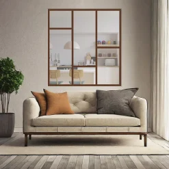 MySystem Verrière Loft 3 sections - L x H : 120 x 150 cm - Laqué effet rouille granité - vitrages inclus- Verrière