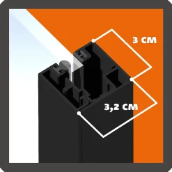 MySystem Verrière Loft 3 sections - L x H : 120 x 150 cm - Laqué effet rouille granité - vitrages inclus- Verrière