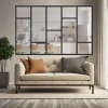 MySystem Verrière Loft 5 sections - L x H : 220 x 150 cm - Laqué noir 9005 granité - vitrages inclus- Verrière
