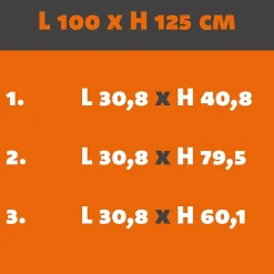 MySystem Verrière Loft 3 sections - L x H : 100 x 125 cm - Laqué gris 7016 granité - vitrages inclus- Verrière