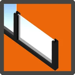 MySystem Verrière<Verrière Loft 3 sections - L x H : 100 x 125 cm - Laqué blanc 9003 granité - vitrages inclus