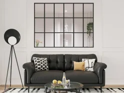 Vente-unique Verrière style orangerie en aluminium thermolaqué - 180x130 cm - Noir - ORANSA- Verrière