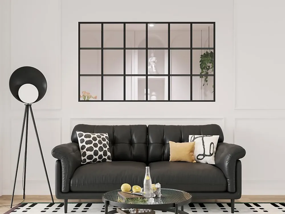 Vente-unique Verrière<Verrière style orangerie en aluminium thermolaqué - 180x105 cm - Noir - ORANSA