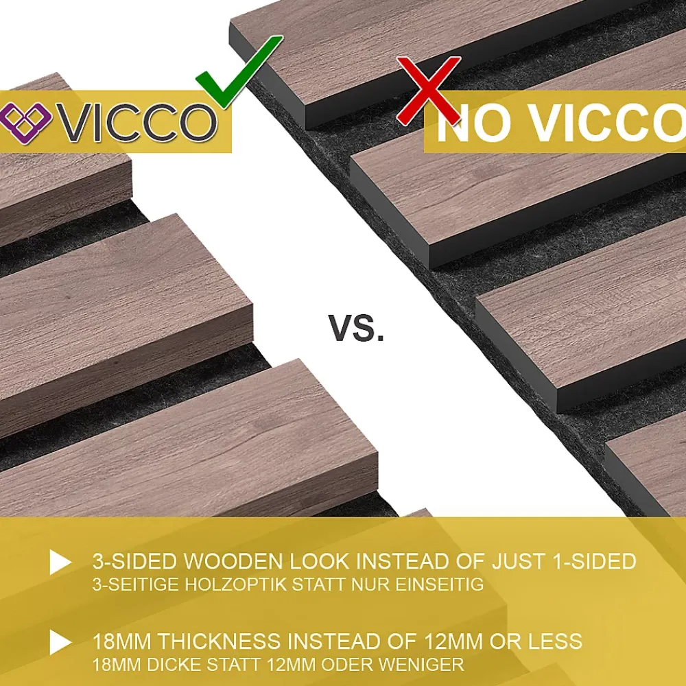 Vicco Lambris Mural<Panneau mural noyer/marron 12 pièces