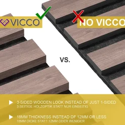 Vicco Lambris Mural<Panneau mural noyer/marron 4 pièces