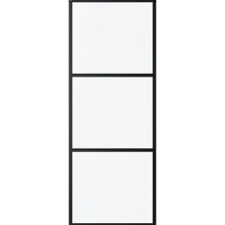Vidaxl Porte Coulissante<Porte coulissante Verre ESG et aluminium 76x205 cm Noir, 76 x 205 cm (l x H)