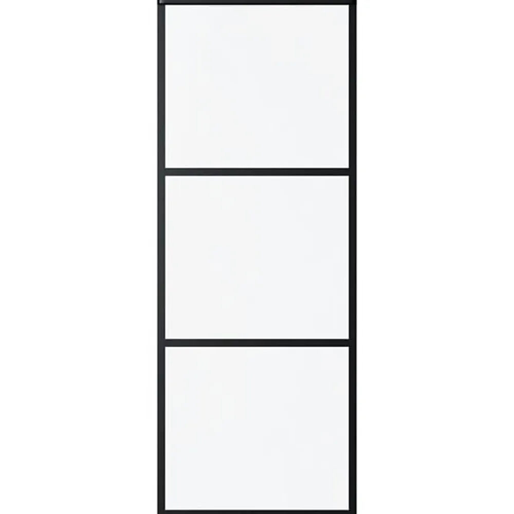 Vidaxl Porte Coulissante<Porte coulissante Verre ESG et aluminium 76x205 cm Noir, 76 x 205 cm (l x H)
