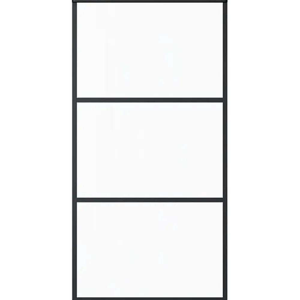 Vidaxl Porte coulissante Verre ESG et aluminium 102x205 cm Noir, 29.11 kg- Porte Coulissante