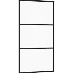 Vidaxl Porte coulissante Verre ESG et aluminium 102x205 cm Noir, 29.11 kg- Porte Coulissante