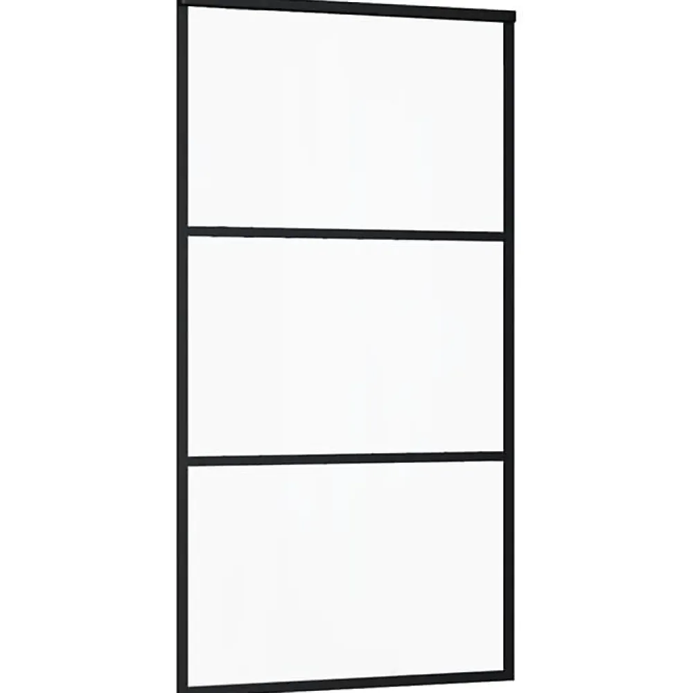Vidaxl Porte coulissante Verre ESG et aluminium 102x205 cm Noir, 29.11 kg- Porte Coulissante