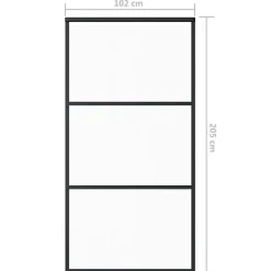 Vidaxl Porte coulissante Verre ESG et aluminium 102x205 cm Noir, 29.11 kg- Porte Coulissante