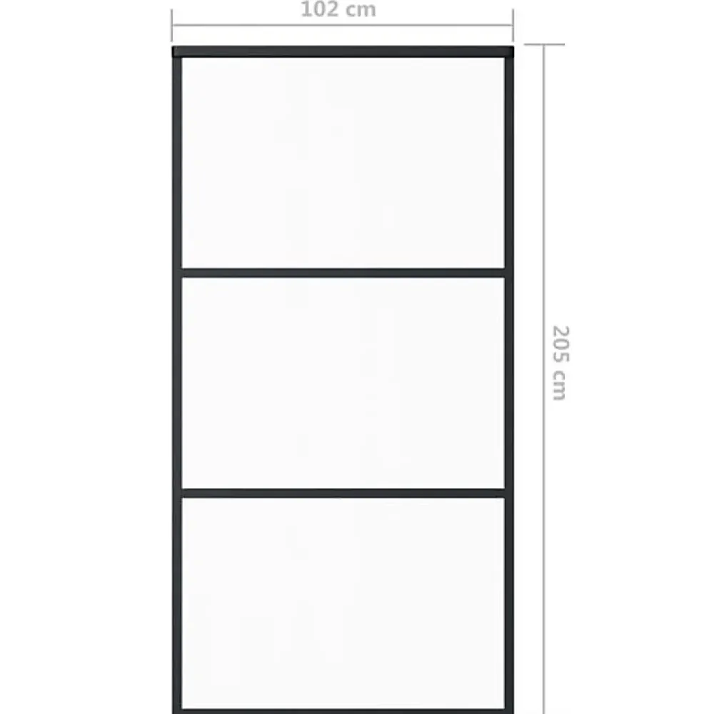 Vidaxl Porte coulissante Verre ESG et aluminium 102x205 cm Noir, 29.11 kg- Porte Coulissante