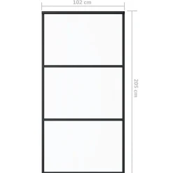 Vidaxl Porte coulissante Verre ESG et aluminium 102x205 cm Noir, 29.11 kg- Porte Coulissante