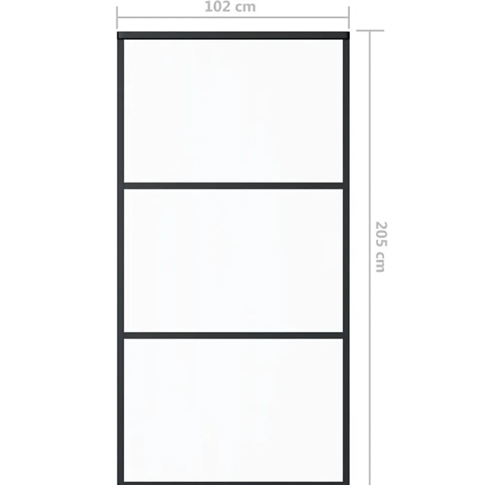 Vidaxl Porte coulissante Verre ESG et aluminium 102x205 cm Noir, 29.11 kg- Porte Coulissante
