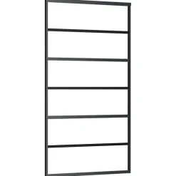 Vidaxl Porte coulissante Verre ESG et aluminium 102x205 cm Noir, 102 x 205 cm (l x H), 29.22kg- Porte Coulissante