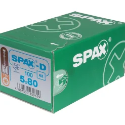 Spax Outils Parquet Et Sol Stratifié<Vis terrasse - - Autoperceuse - Spécial caillebotis - Tête cylindrique - Inox A2 - 5 x 50/22,50 mm - Boîte de 200