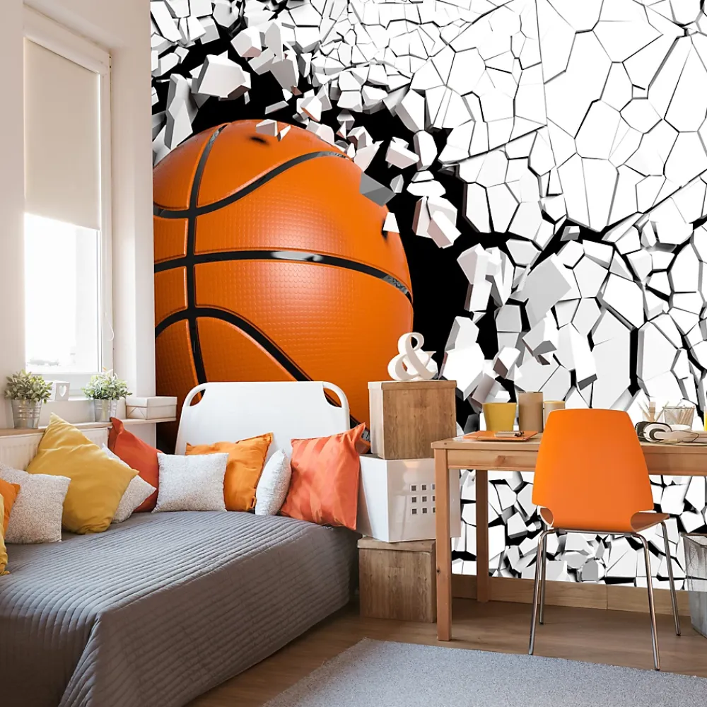Muralo Papier Peint Panoramique<Vlieseline Papier Peint Photo BASKET-BALL Abstraction 3D Pour Chambre Enfants 90cm x 60cm