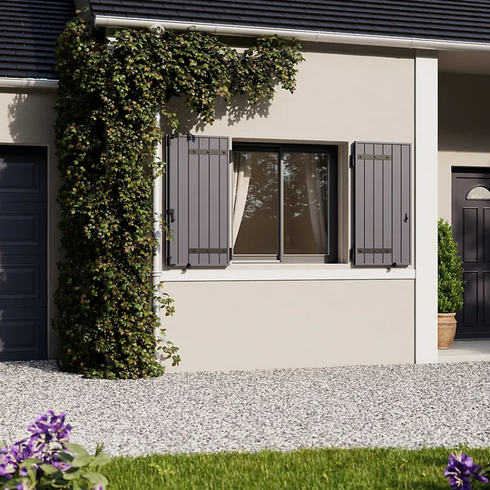 Fortia Volet battant aluminium anthracite - l.120 x H.175 cm - 2 vantaux- Volet Battant