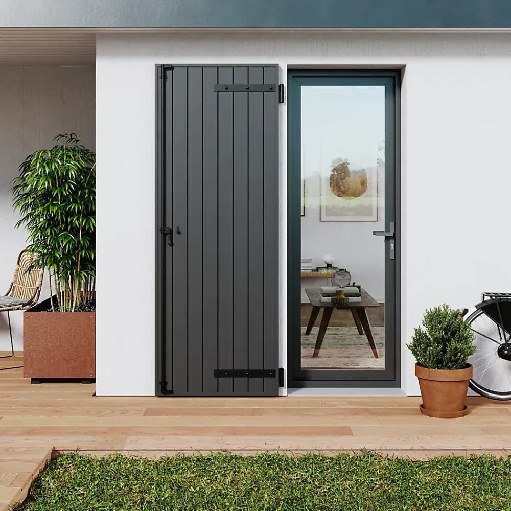 Fortia Volet Battant<Volet battant aluminium anthracite - l.80 x H.215 cm - 1 vantail