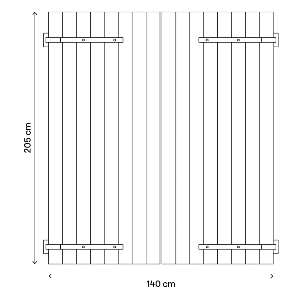 Fortia Volet battant bois naturel - l.140 x H.205 cm - 2 vantaux- Volet Battant